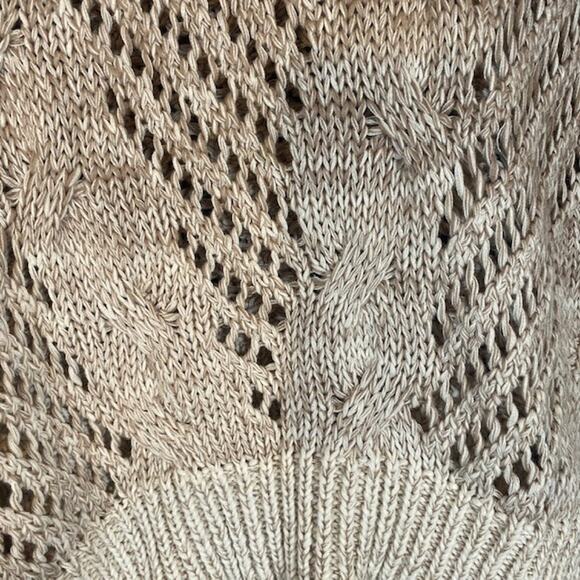 John + Jenn Brown Ombre Netted Long Sleeve Pullover Knit Sweater Women Sz SP - Picture 6 of 8